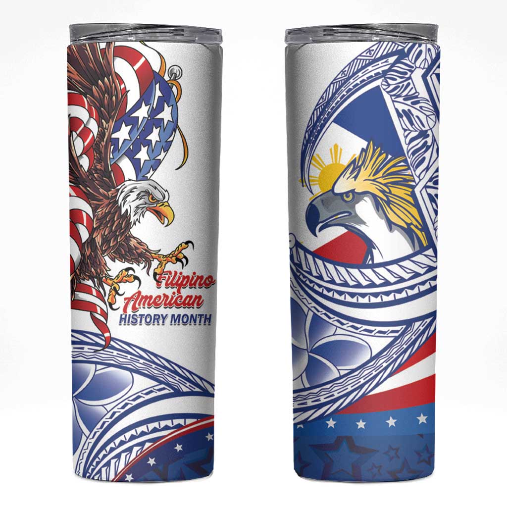 Filipino American History Month Skinny Tumbler Philippines Agila USA Eagle Mix Flag