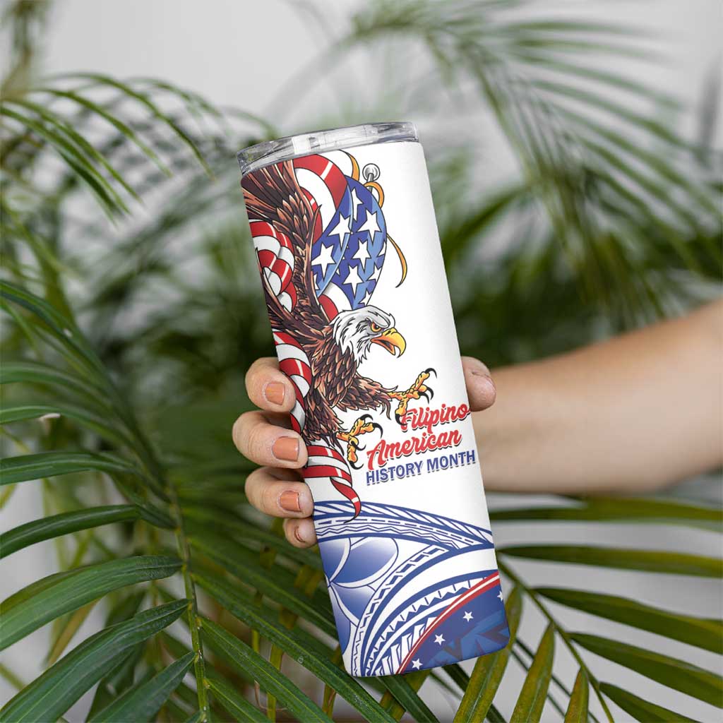 Filipino American History Month Skinny Tumbler Philippines Agila USA Eagle Mix Flag