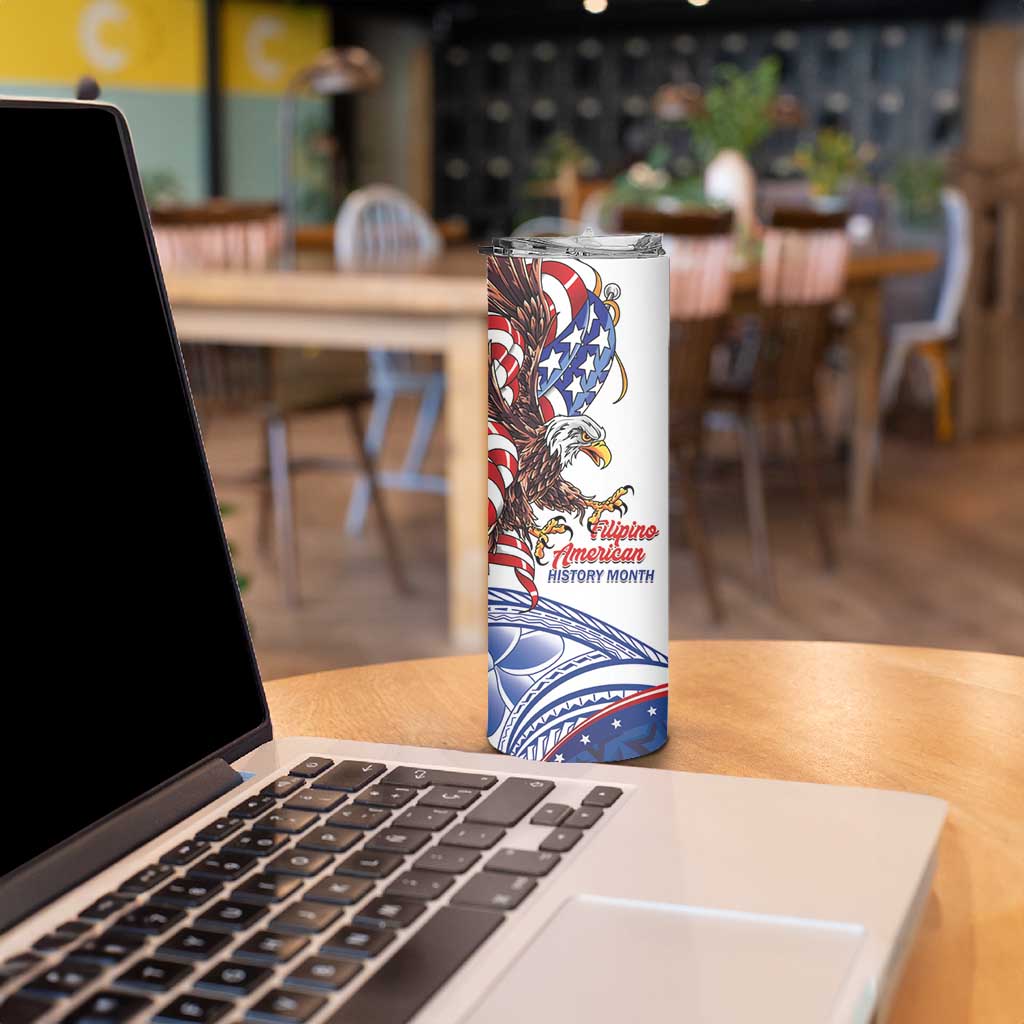Filipino American History Month Skinny Tumbler Philippines Agila USA Eagle Mix Flag