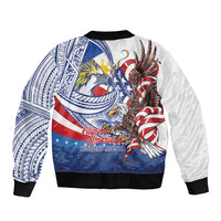 Filipino American History Month Sleeve Zip Bomber Jacket Philippines Agila USA Eagle Mix Flag LT14 - Polynesian Pride