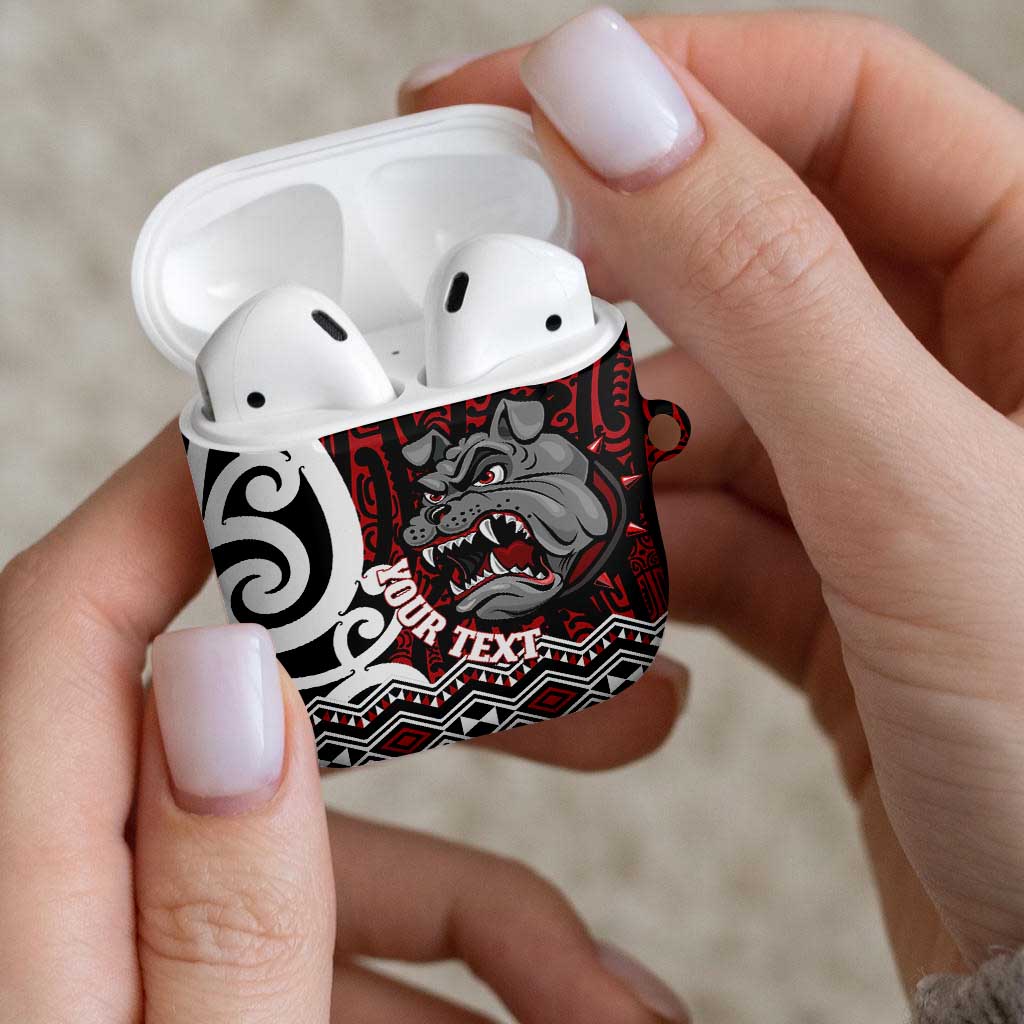 Personalised Aotearoa Bulldog AirPods Case New Zealand Maori Taniko Art - Polynesian Pride