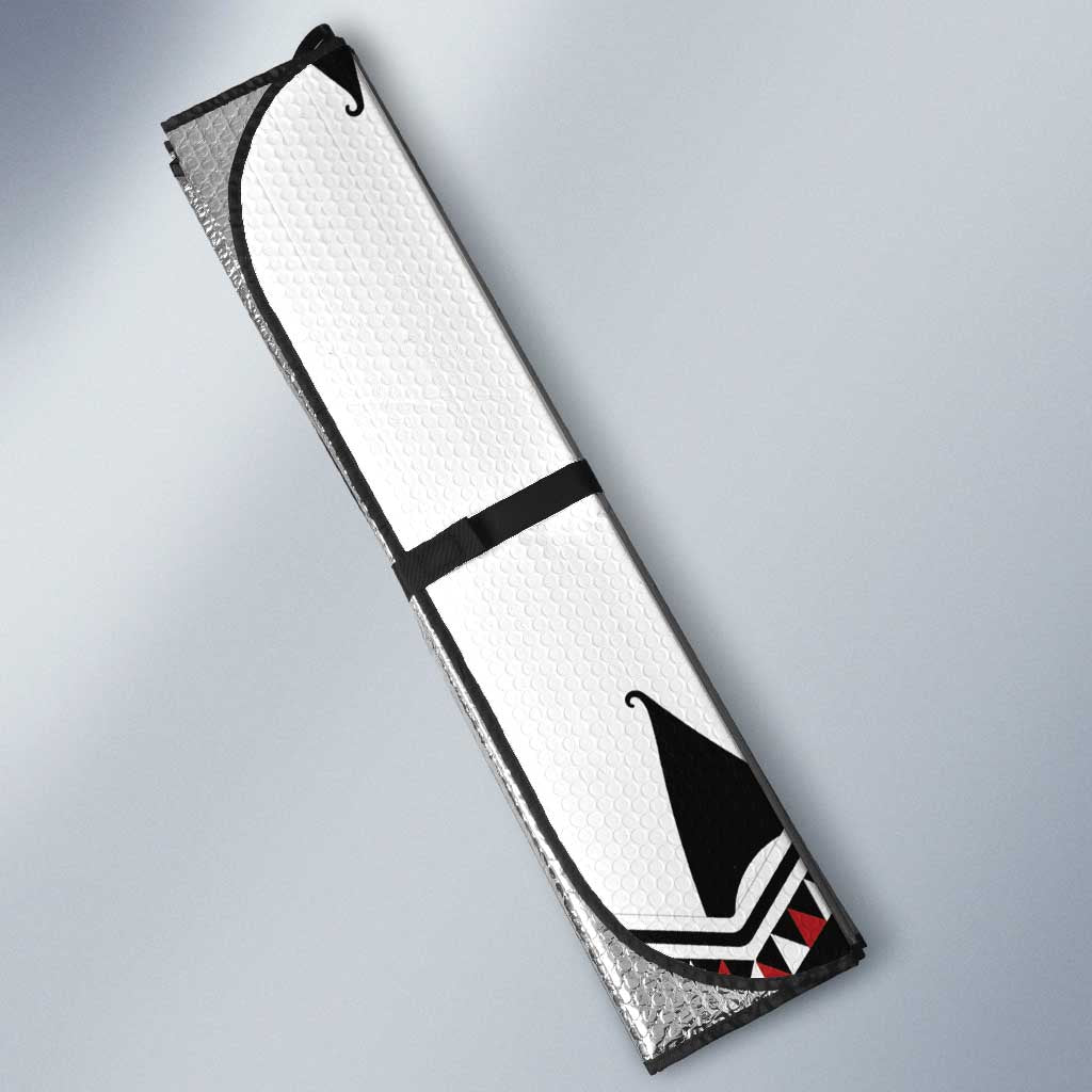 Personalised Aotearoa Bulldog Auto Sun Shade New Zealand Maori Taniko Art - Polynesian Pride