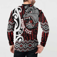 Personalised Aotearoa Bulldog Button Sweatshirt New Zealand Maori Taniko Art LT14 - Polynesian Pride