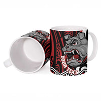 Personalised Aotearoa Bulldog Ceramic Mug New Zealand Maori Taniko Art - Polynesian Pride