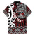 Personalised Aotearoa Bulldog Family Matching Off The Shoulder Long Sleeve Dress and Hawaiian Shirt New Zealand Maori Taniko Art