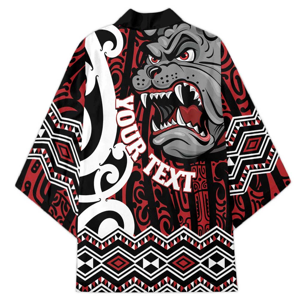 Personalised Aotearoa Bulldog Kimono New Zealand Maori Taniko Art - Polynesian Pride