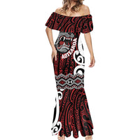 Personalised Aotearoa Bulldog Mermaid Dress New Zealand Maori Taniko Art