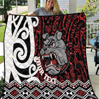 Personalised Aotearoa Bulldog Quilt New Zealand Maori Taniko Art