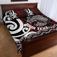 Personalised Aotearoa Bulldog Quilt Bed Set New Zealand Maori Taniko Art