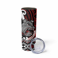 Personalised Aotearoa Bulldog Skinny Tumbler New Zealand Maori Taniko Art