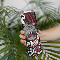 Personalised Aotearoa Bulldog Skinny Tumbler New Zealand Maori Taniko Art