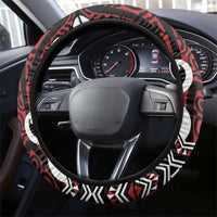 Aotearoa Bulldog Steering Wheel Cover New Zealand Maori Taniko Art