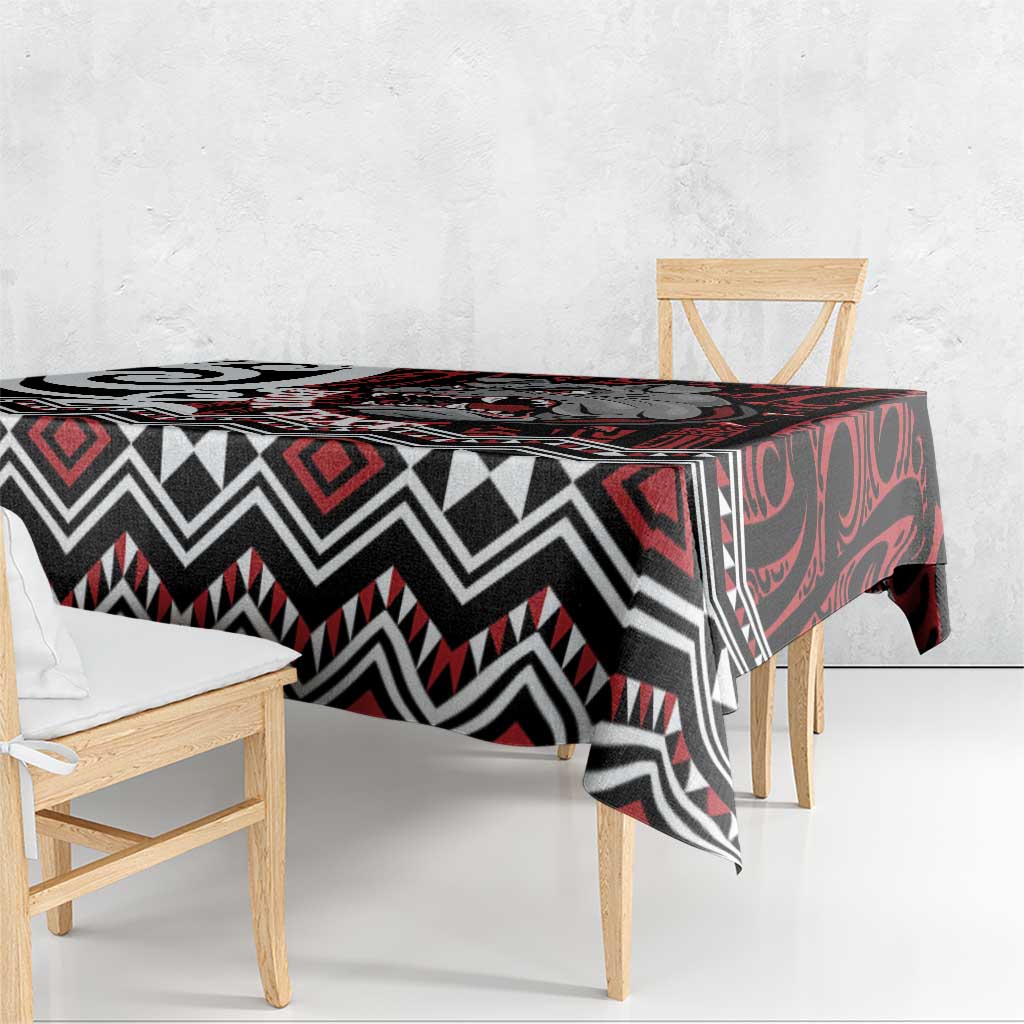 Personalised Aotearoa Bulldog Tablecloth New Zealand Maori Taniko Art