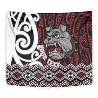 Personalised Aotearoa Bulldog Tapestry New Zealand Maori Taniko Art