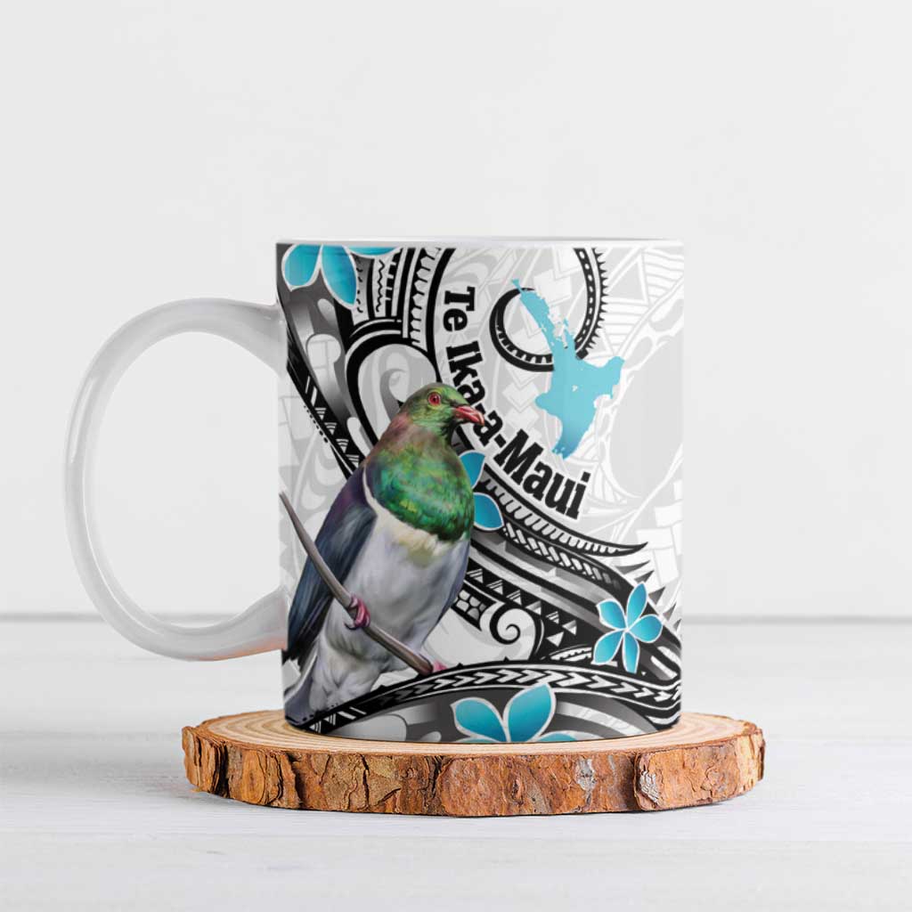 Aotearoa Te Ika-a-Maui Ceramic Mug South Island Kekeru Maori Koru - Polynesian Pride