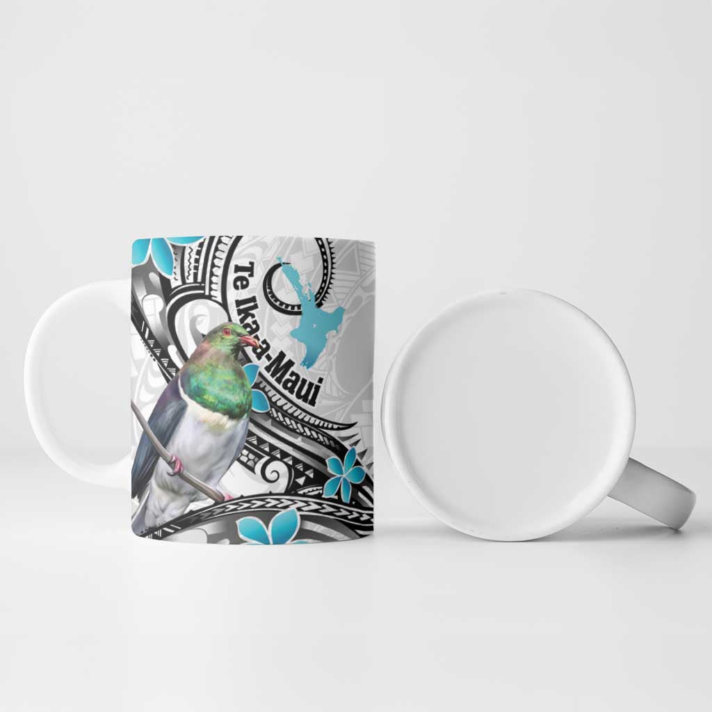 Aotearoa Te Ika-a-Maui Ceramic Mug South Island Kekeru Maori Koru - Polynesian Pride