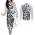 Aotearoa Te Ika-a-Maui Couples Matching Off The Shoulder Long Sleeve Dress and Long Sleeve Button Shirt South Island Kekeru Maori Koru