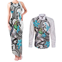 Aotearoa Te Ika-a-Maui Couples Matching Tank Maxi Dress and Long Sleeve Button Shirt South Island Kekeru Maori Koru