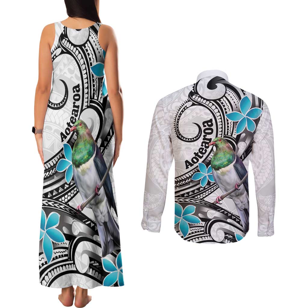 Aotearoa Te Ika-a-Maui Couples Matching Tank Maxi Dress and Long Sleeve Button Shirt South Island Kekeru Maori Koru