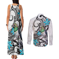 Aotearoa Te Ika-a-Maui Couples Matching Tank Maxi Dress and Long Sleeve Button Shirt South Island Kekeru Maori Koru