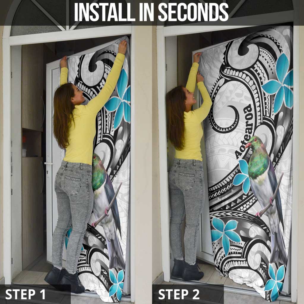 Aotearoa Te Ika-a-Maui Door Cover South Island Kekeru Maori Koru - Polynesian Pride