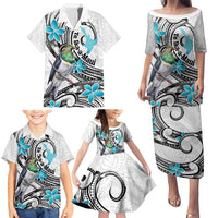 Aotearoa Te Ika-a-Maui Family Matching Puletasi and Hawaiian Shirt South Island Kekeru Maori Koru