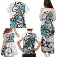 Aotearoa Te Ika-a-Maui Family Matching Puletasi and Hawaiian Shirt South Island Kekeru Maori Koru