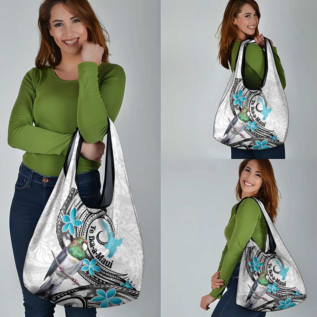 Aotearoa Te Ika-a-Maui Grocery Bag South Island Kekeru Maori Koru