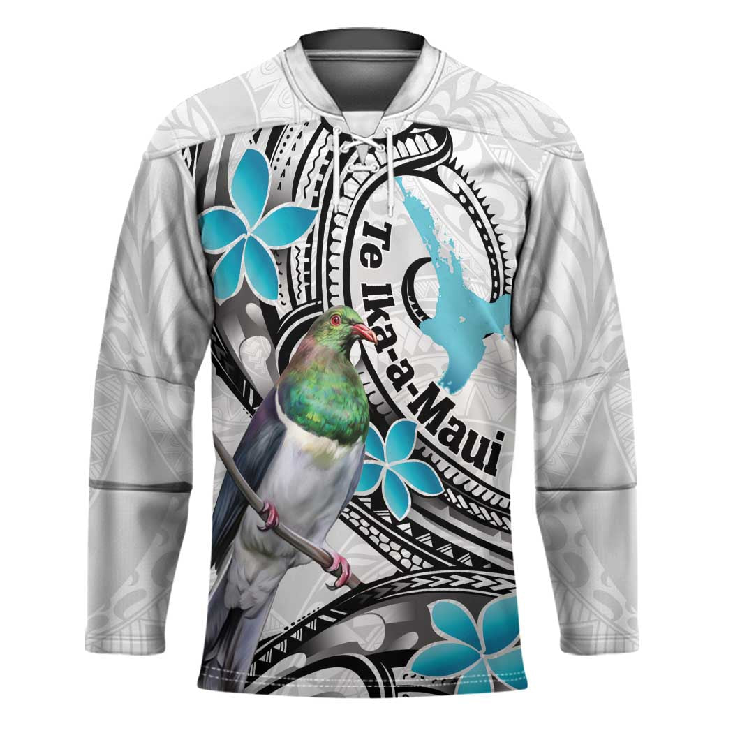 Aotearoa Te Ika-a-Maui Hockey Jersey South Island Kekeru Maori Koru LT14 Unisex White - Polynesian Pride
