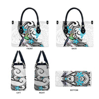 Aotearoa Te Ika-a-Maui Leather Bag South Island Kekeru Maori Koru - Polynesian Pride