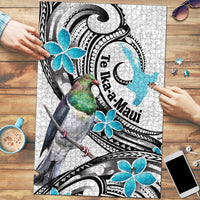 Aotearoa Te Ika-a-Maui Puzzle South Island Kekeru Maori Koru LT14 White - Polynesian Pride