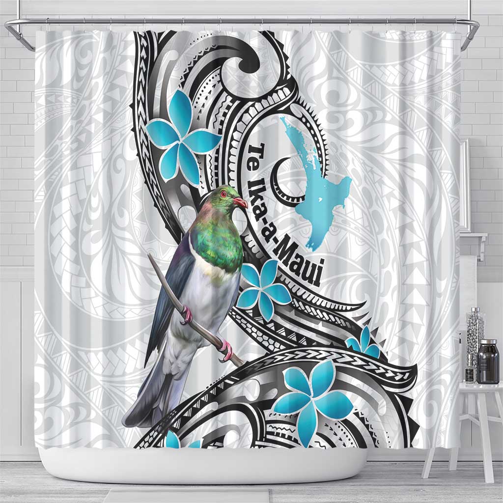 Aotearoa Te Ika-a-Maui Shower Curtain South Island Kekeru Maori Koru LT14 - Polynesian Pride