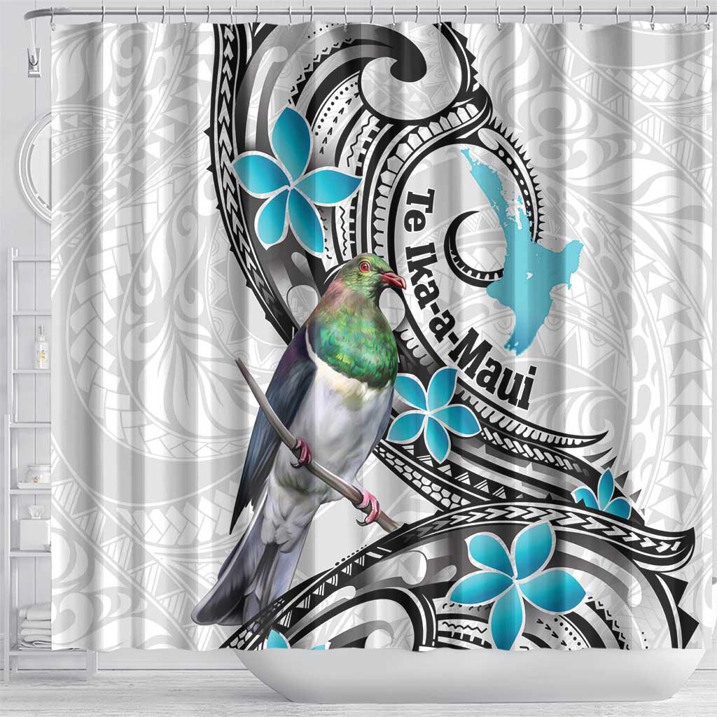 Aotearoa Te Ika-a-Maui Shower Curtain South Island Kekeru Maori Koru LT14 - Polynesian Pride