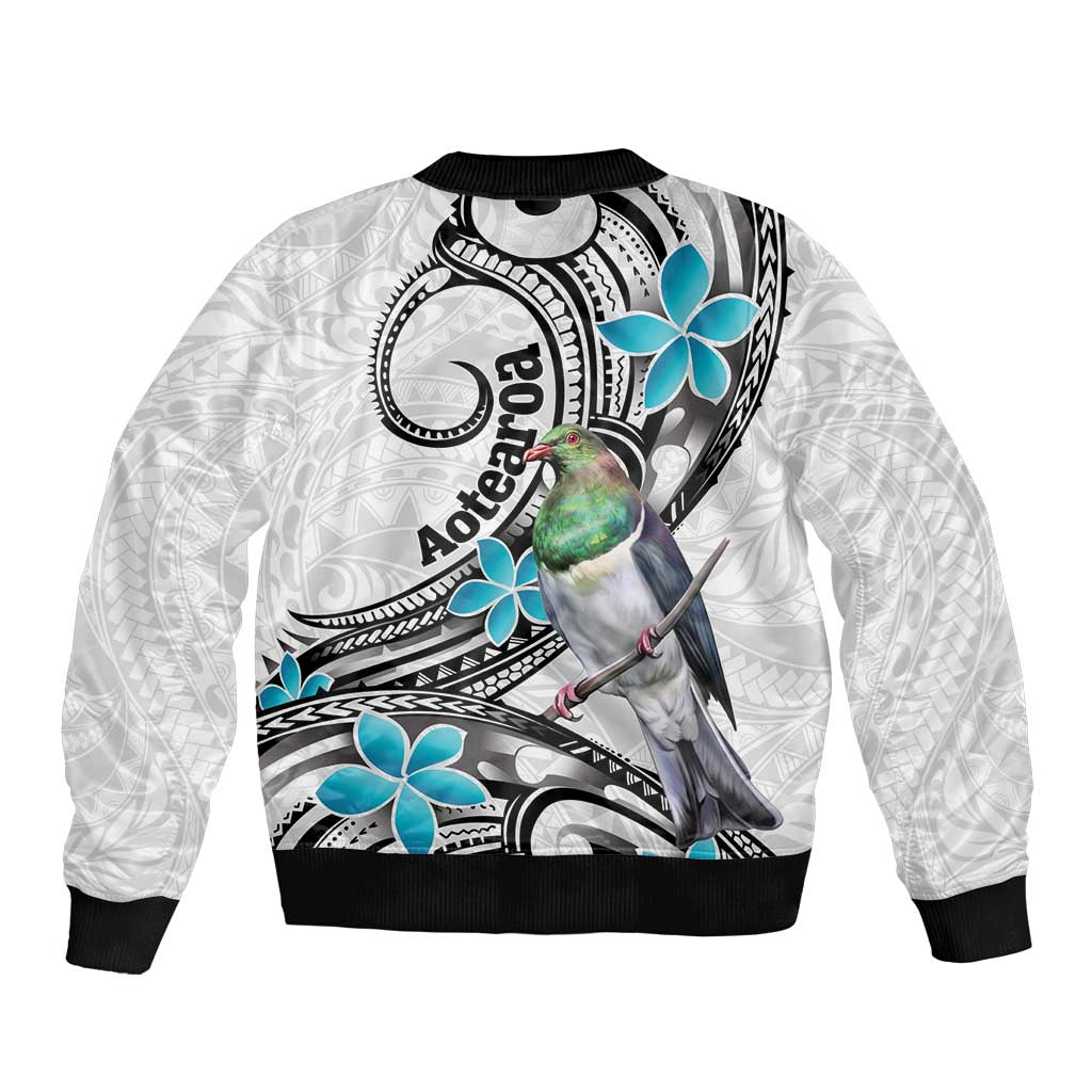 Aotearoa Te Ika-a-Maui Sleeve Zip Bomber Jacket South Island Kekeru Maori Koru LT14 - Polynesian Pride