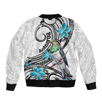 Aotearoa Te Ika-a-Maui Sleeve Zip Bomber Jacket South Island Kekeru Maori Koru LT14 - Polynesian Pride