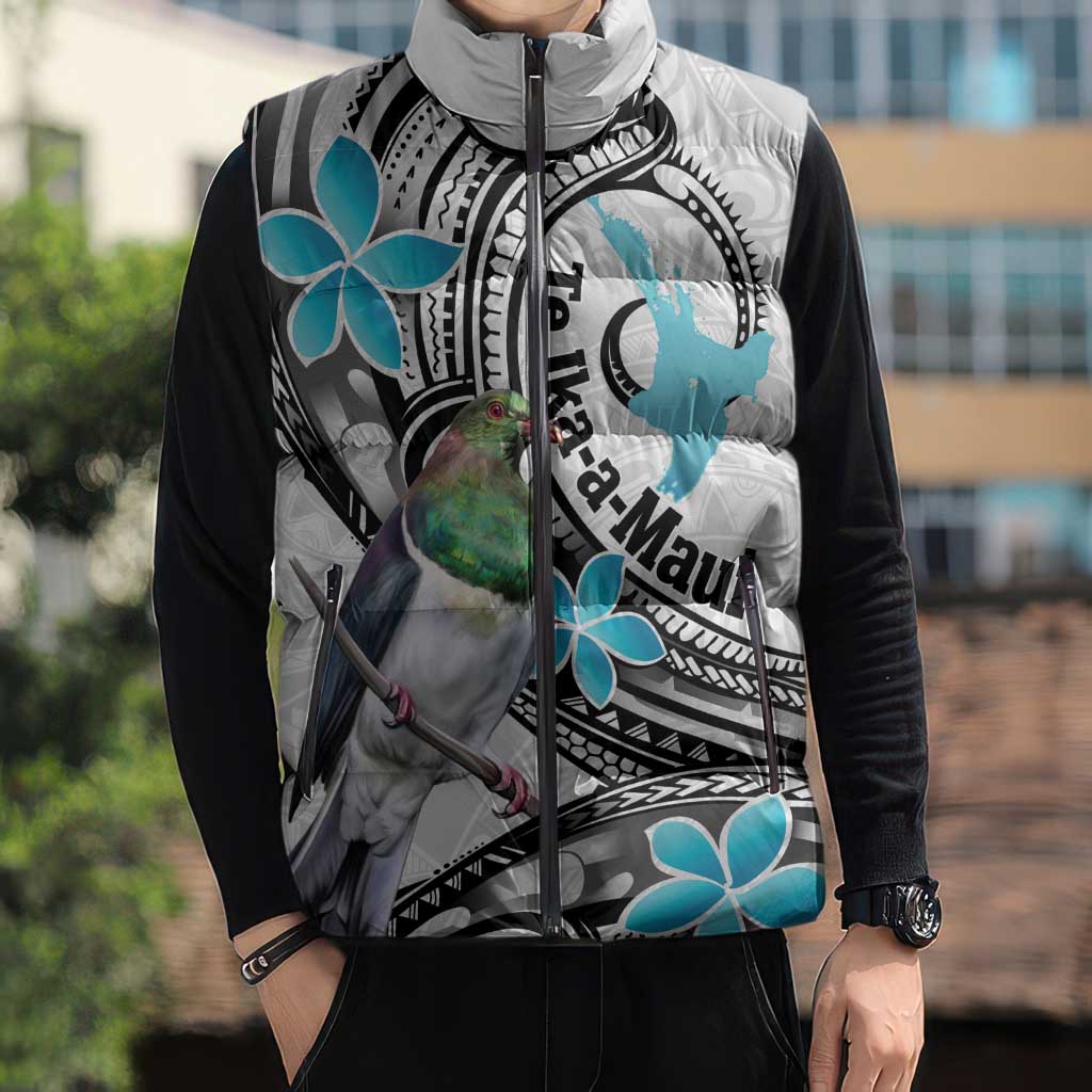 Aotearoa Te Ika-a-Maui Sleeveless Puffer Jacket South Island Kekeru Maori Koru LT14 - Polynesian Pride