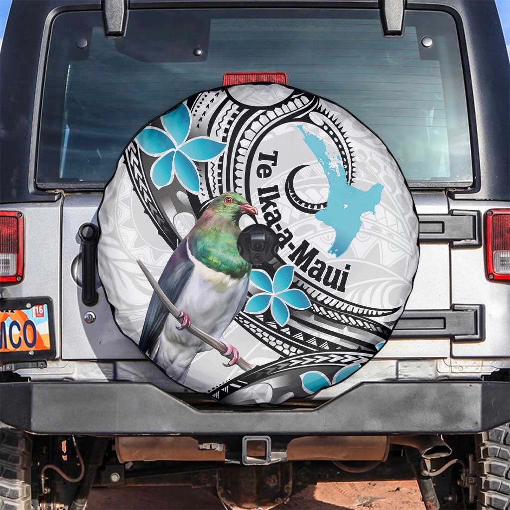 Aotearoa Te Ika-a-Maui Spare Tire Cover South Island Kekeru Maori Koru LT14 White - Polynesian Pride