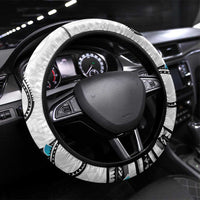 Aotearoa Te Ika-a-Maui Steering Wheel Cover South Island Kekeru Maori Koru LT14 Universal Fit White - Polynesian Pride