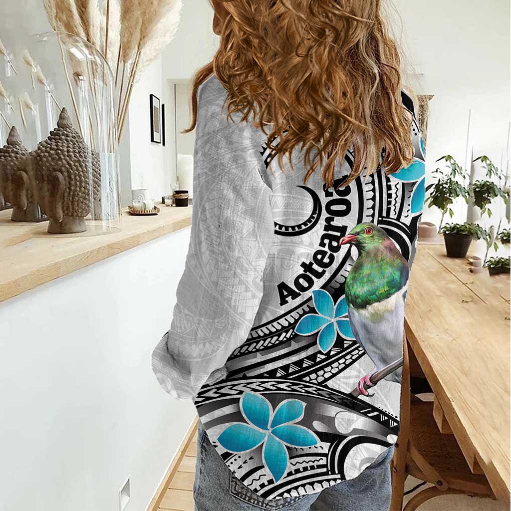 Aotearoa Te Ika-a-Maui Women Casual Shirt South Island Kekeru Maori Koru