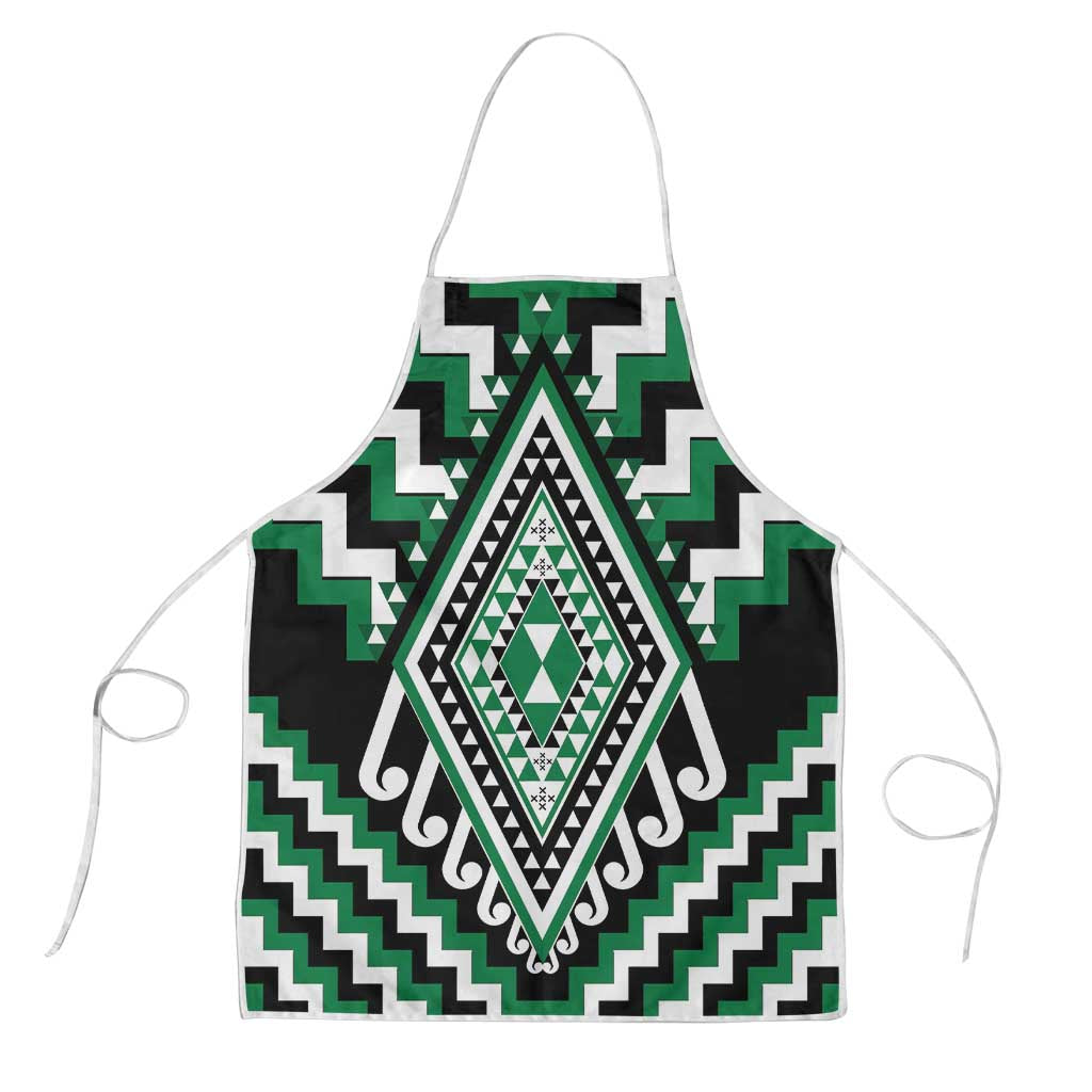 Green New Zealand Taniko Poutama Patikitiki Apron - Polynesian Pride