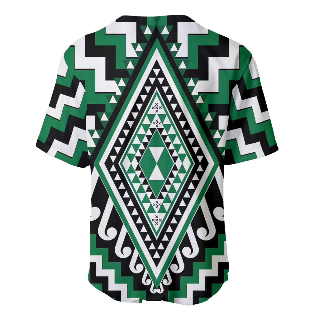Green Aotearoa Taniko Poutama Patikitiki Baseball Jersey