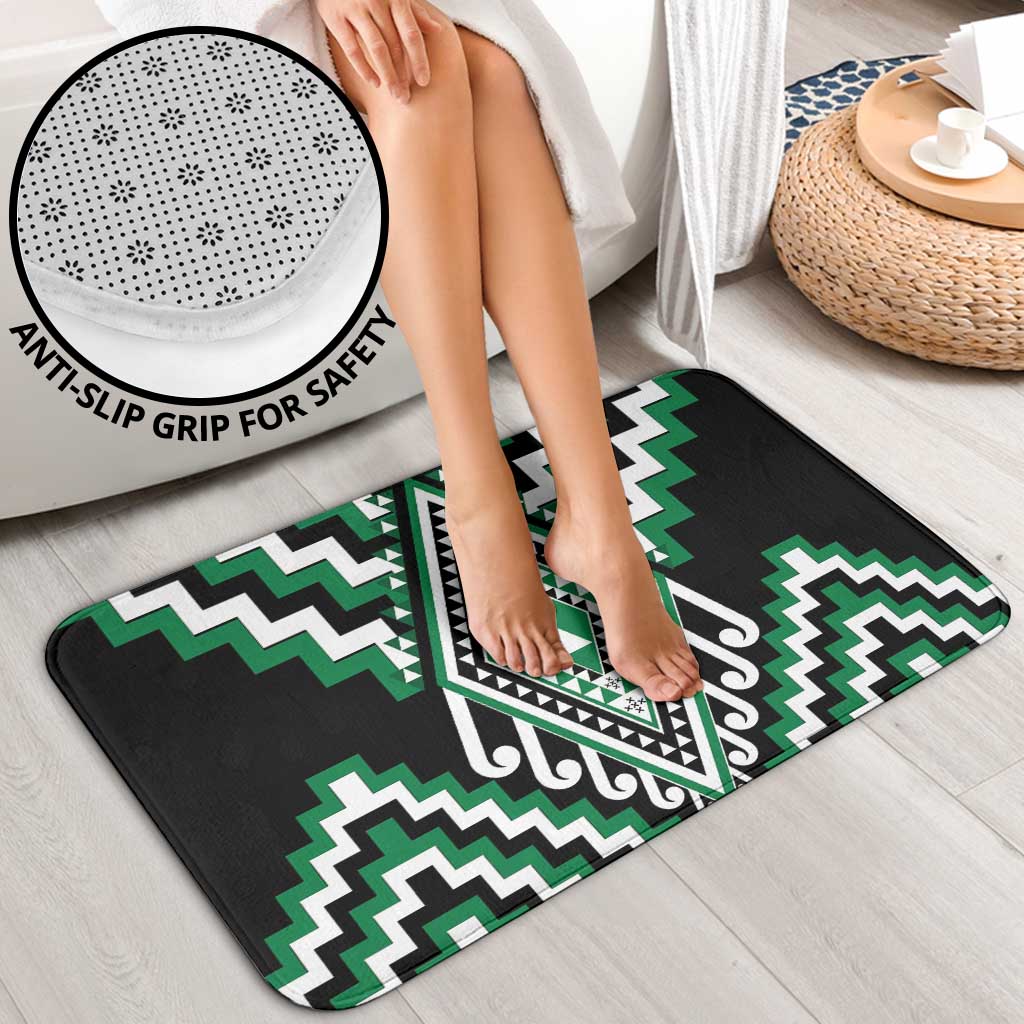 Green New Zealand Taniko Poutama Patikitiki Bathroom Set - Polynesian Pride