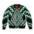 Green Aotearoa Taniko Poutama Patikitiki Bomber Jacket