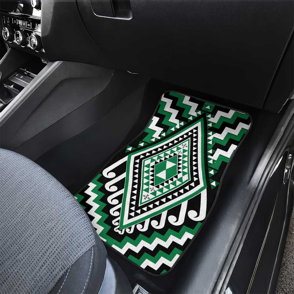 Green Aotearoa Taniko Poutama Patikitiki Car Mats