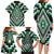 Green Aotearoa Taniko Poutama Patikitiki Family Matching Long Sleeve Bodycon Dress and Hawaiian Shirt