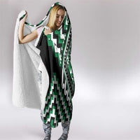 Green Aotearoa Taniko Poutama Patikitiki Hooded Blanket