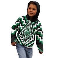 Green Aotearoa Taniko Poutama Patikitiki Kid Hoodie
