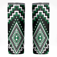 Green Aotearoa Taniko Poutama Patikitiki Skinny Tumbler LT14 Green - Polynesian Pride
