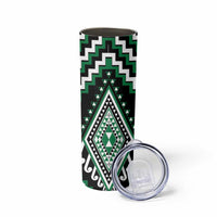 Green Aotearoa Taniko Poutama Patikitiki Skinny Tumbler LT14 - Polynesian Pride