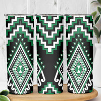 Green Aotearoa Taniko Poutama Patikitiki Skinny Tumbler LT14 - Polynesian Pride